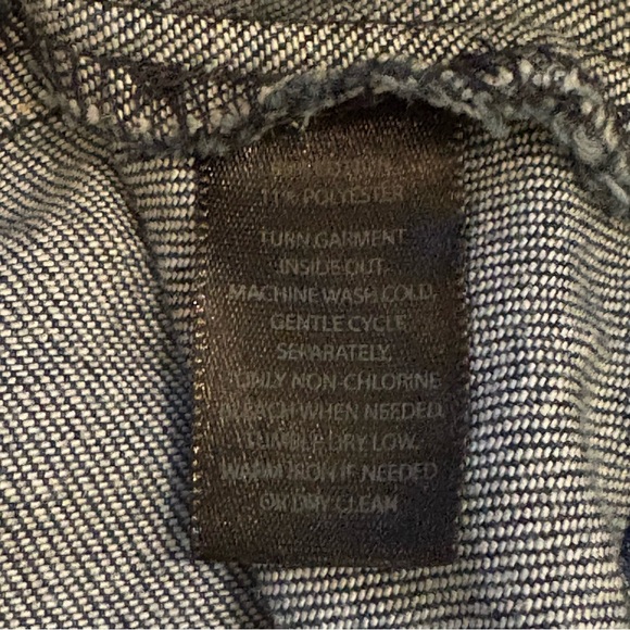 NWT White House Black Market Peplum Hem Military Inspired Jean Jacket, Sz 14 - Picture 16 of 16